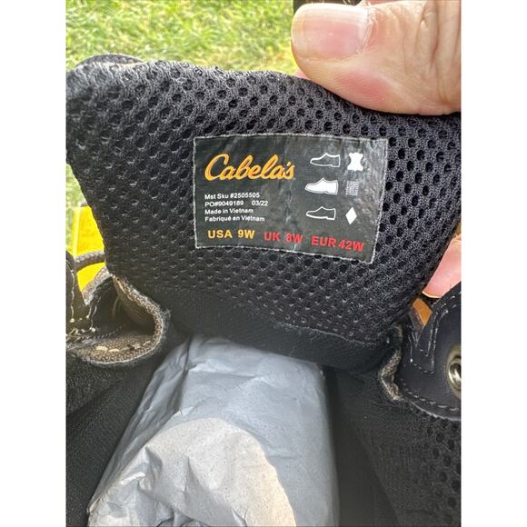 Cabelas Roughneck Ledger Work Boots Mens 9W Brown Leather Waterproof Soft Toe